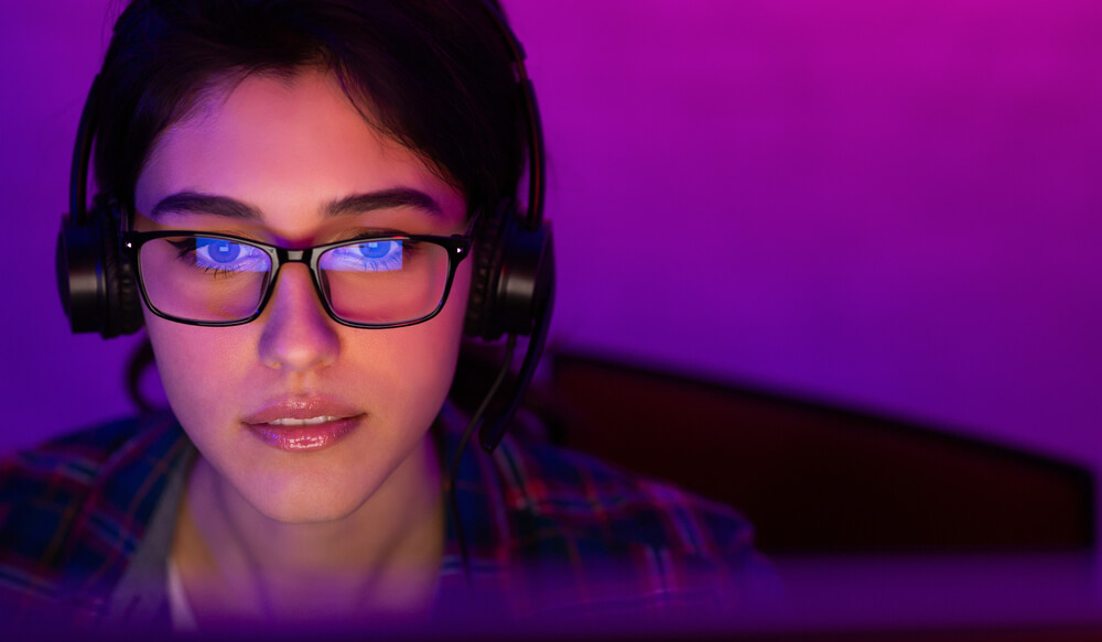 Wearing Blue light glasses whilst gaming